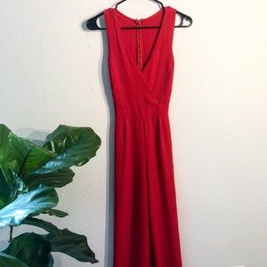 Lulus Red Jumpsuit With Tie Back